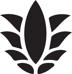 Stylized Lotus Flower or Floral Design Icon: Nature, Beauty, and Spa Symbol