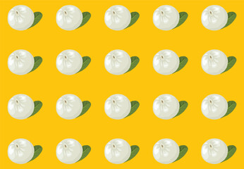 Seamless pattern with longan fruit, peeled skin for longan