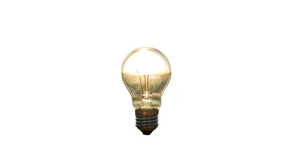 A glowing incandescent lightbulb shines brightly against a stark black background