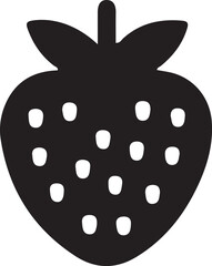 Strawberry Fruit Icon - Berry, Dessert, or Healthy Food Symbol Vector Graphic