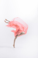 gymnast girl in a pink outfit