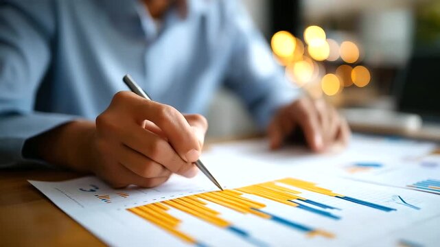 Faceless researcher reviewing behavioral data with lightbulb motivation insight creative consumer psychology digital marketing strategy analytics defocused behind with copy spa