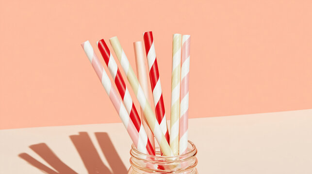 Colorful straws arranged in a jar to celebrate Cocktail Straw Day with refreshing drinks and fun gatherings