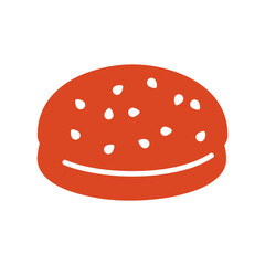 Classic Burger Bun with Sesame Seeds Glyph Icon