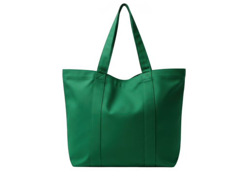 Green tote bag isolated on transparent background - Powered by Adobe
