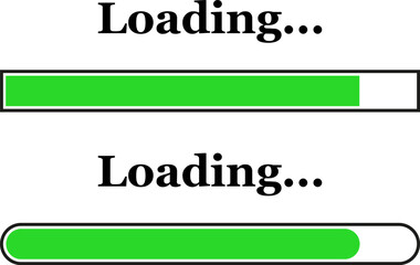 Green loading progress bars