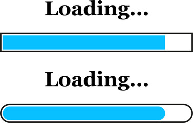 Blue loading progress bars