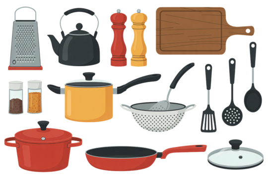 set of kitchen utensils vector - Powered by Adobe