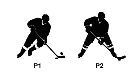 Fototapeta premium Dynamic ice hockey players silhouettes for sport design concept