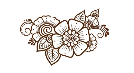 Intricate floral mehndi design with elegant swirls and leaves