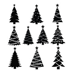 Obraz premium Christmas tree silhouettes