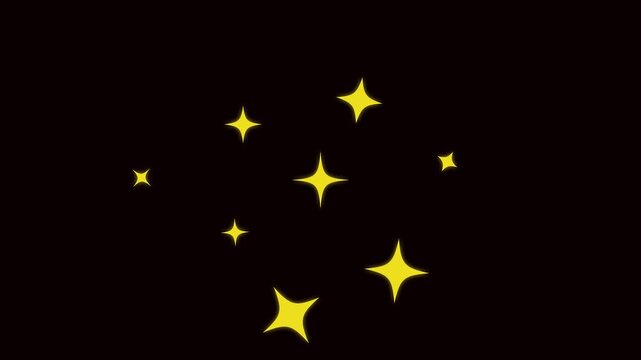 sparkling stars Shine animation. Shimmering ligh, Glow twinkle movement timeline, energy explosion video.