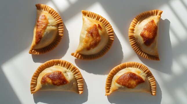 Traditional Middle Eastern Beef Sambusek Appetizer with Cut Piece
