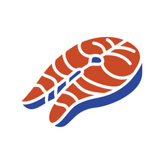Raw Fish Steak Glyph Vector Icon