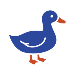 Whole Duck Bird Glyph Vector Icon