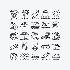 Hand drawn doodle alphabet and icon set vector illustration