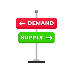 Demand and supply arrow business illustration icon design vector