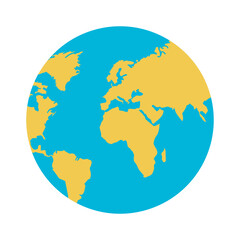 World Map Earth Globe Travel Global International Geography Continent Exploration Flat Design Vector Graphic