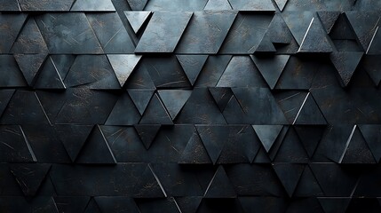 Dark Textured Triangular Geometric Pattern photo Background abstract