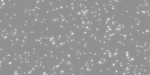 Vector Christmas seamless realistic snow falling or snowflakes pattern. White snowflakes falling on transparent background. Snow in the sky.