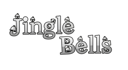 Stylized Jingle Bells Typography with Silver Bells