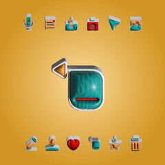 Compas Web icons set linear flat outline style icon