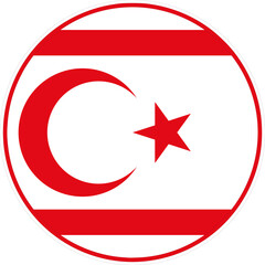 Northern Cyprus Circle Flag, Northern Cyprus Flag Icon