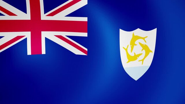 4K Loop  Anguilla Waving Flag Animation	 - Powered by Adobe