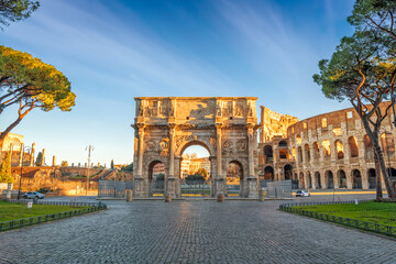 Rome, Italy at the Arch of Constantine and the Colosseum 1282