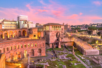 Fototapeta premium Rome, Italy overlooking Trajan's Forum 1281