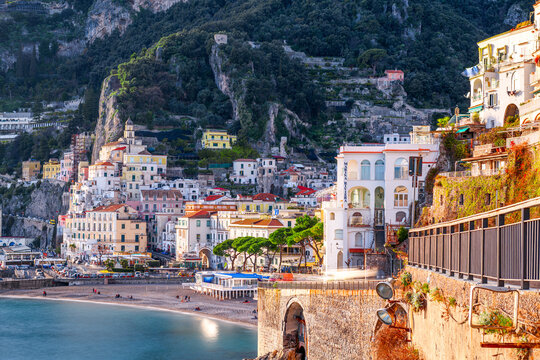 Amalfi, Italy coastal town skyline on the Tyrrhenian Sea 1222
