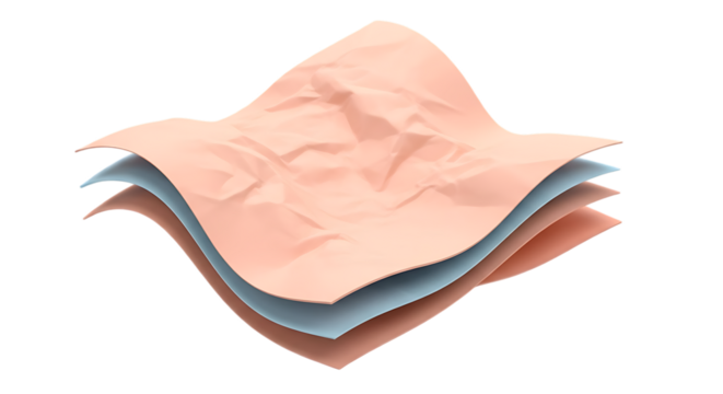 Abstract wavy pastel layers, textured crumpled fabric folds, organic soft material surface design. isolated on transparent background - Powered by Adobe