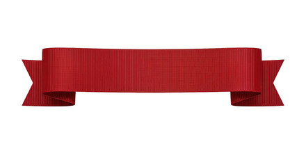Elegant red ribbon banner vector illustration with realistic shading perfect for graphic design and promotional use Isolated on transparent background, png