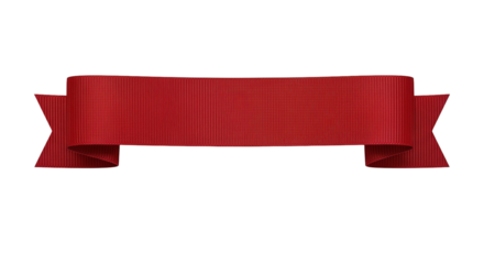Elegant red ribbon banner vector illustration with realistic shading perfect for graphic design and promotional use Isolated on transparent background, png