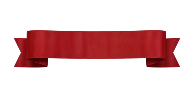 Elegant red ribbon banner vector illustration with realistic shading perfect for graphic design and promotional use Isolated on transparent background, png