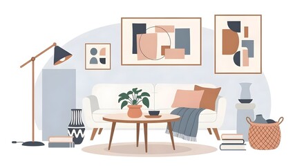 Fototapeta premium Modern Sleep Area – Contemporary Vector Design”