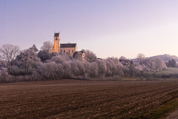 Roggenbeuren am Gehrenberg im Winter, Deutschland