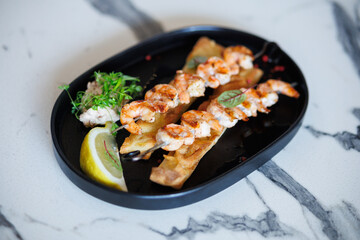 Creamy Shrimp Pasta With Greens and Toasted Bread