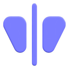 Horizontal mirror concept with reflection effect 3D icon