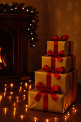 Holiday Gift Stack with Garland Glow