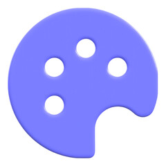 Palette symbol of creativity with color slots Flat 3D UI Icon
