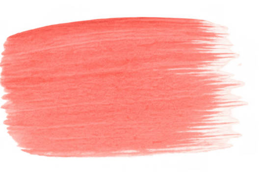 Coral pink watercolor brush stroke creating an artistic textured paint swatch on a transparent background - Powered by Adobe