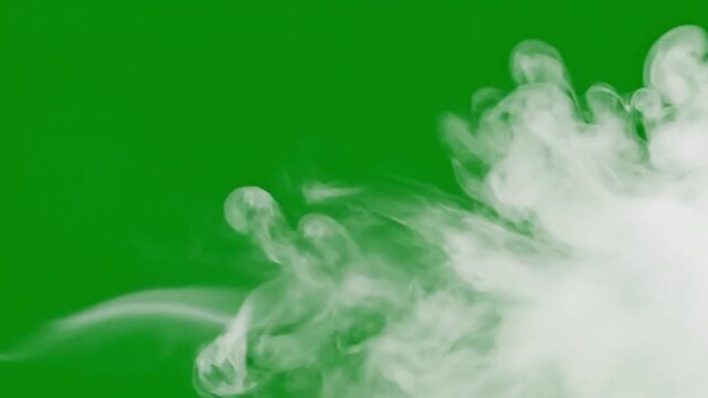 White smoke effect green screen footage vapor steam cloud animation overlay visual element stock video