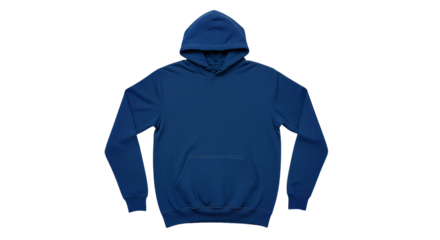 Blank royal blue hoodie apparel mockup template Isolated on transparent background, png for fashion and product presentation