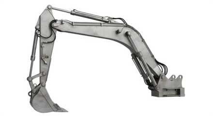 Excavator arm with bucket for construction and excavation work