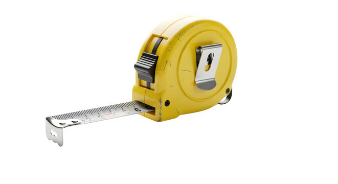 Yellow measuring tape for construction and home improvement - Powered by Adobe