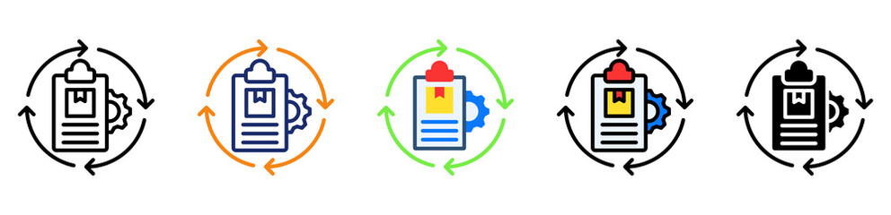 Order Processed Icon Multiple Style Collection Set 