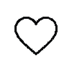 Pixel art heart simple and clean minimalist design graphic element symbol of love and affection concept