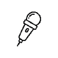 Pixel art microphone professional recording tool electronic audio technology equipment for broadcast