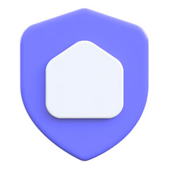 Safe home concept with house inside shield Flat 3D UI Icon